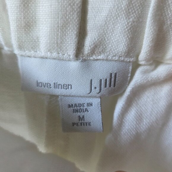 EUC LIKE NEW J JILL LOVE LINEN WHITE 100% LINEN MINIMALIST CROP WIDE LEG PANTS S - Picture 13 of 16